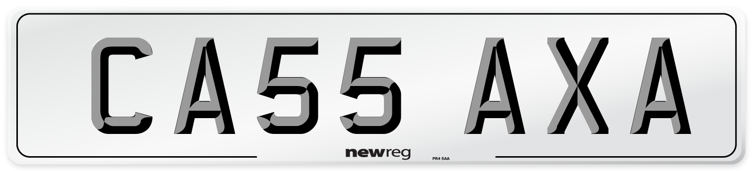 CA55 AXA Number Plate from New Reg